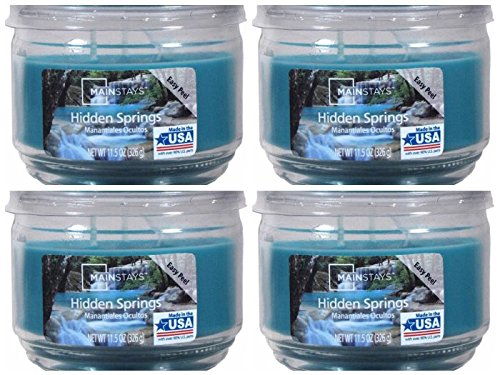 Mainstays 11.5oz Scented Candle, Hidden Springs 4-Pack