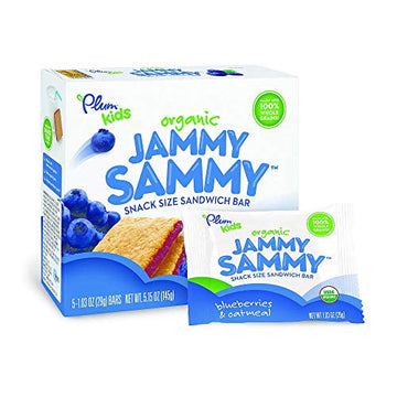 Plum Kids Organic Jammy Sammy, Blueberry and Oatmeal, 5-Count (Pack of 6) ( Value Bulk Multi-pack)