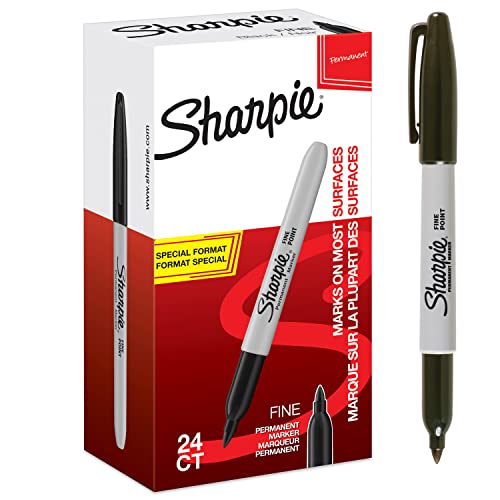 SHARPIE Permanent Markers, Fine Point, Black, 24 Count