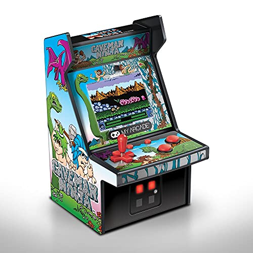 My Arcade Micro Player Mini Arcade Machine: Caveman Ninja Video Game, Fully Playable, 6.75 Inch Collectible, Color Display, Speaker, Volume Buttons, Headphone Jack, Battery or Micro USB Powered