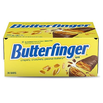 Butterfinger, Chocolatey, Peanut-Buttery, Full Size Individually Wrapped Candy Bars, 1.9 oz each, Bulk 36 Pack