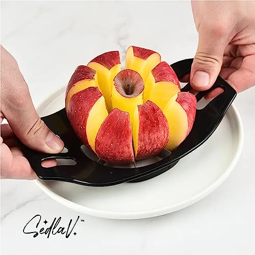 SEDLAV Apple Slicer and Corer – 12-Blade Extra Large 4-inch Cutter for Easy and Time-Saving Fruit Prep – Apple Cutter 8 Slices, Pear, Potato, Onion, Dragon Fruit