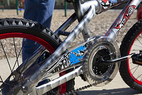 Dynacraft Hot Wheels 18-Inch Boys BMX Bike For Age 6-9 Years, Grey / Silver