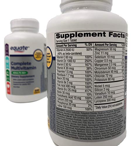 Equate Mature Complete Multivitamin with Lycopene Tablets, 220-Count Bottle