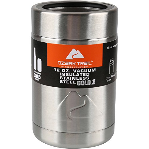 Ozark Trail 12-ounce Double Wall Vacuum Insulated Stainless Steel Cold 1 Can Cooler with Metal Gasket, 6 PACK (6)