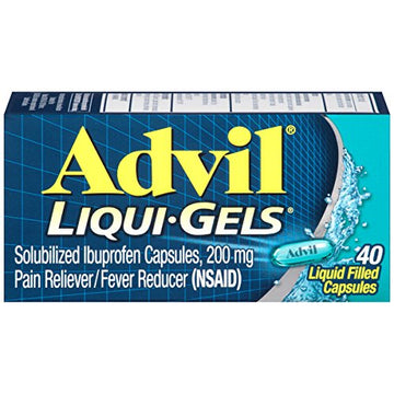 Advil Liqui-Gels Pain Reliever and Fever Reducer, Solubilized Ibuprofen 200mg, 40 Count, Liquid Fast Pain Relief