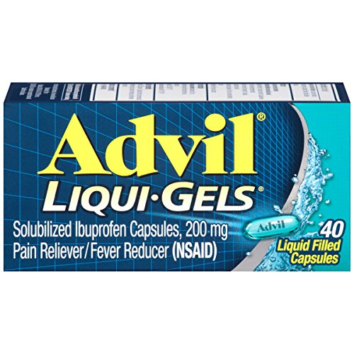 Advil Liqui-Gels Pain Reliever and Fever Reducer, Solubilized Ibuprofen 200mg, 40 Count, Liquid Fast Pain Relief