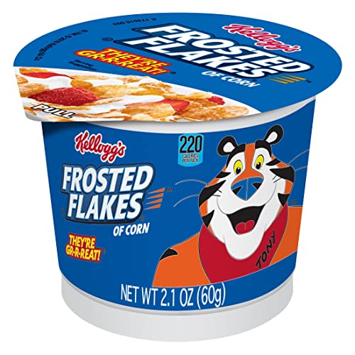 Frosted Flakes Cold Breakfast Cereal Cups, Good Source of 8 Vitamins and Minerals, Original, 7.87lb Case (60 Cups)
