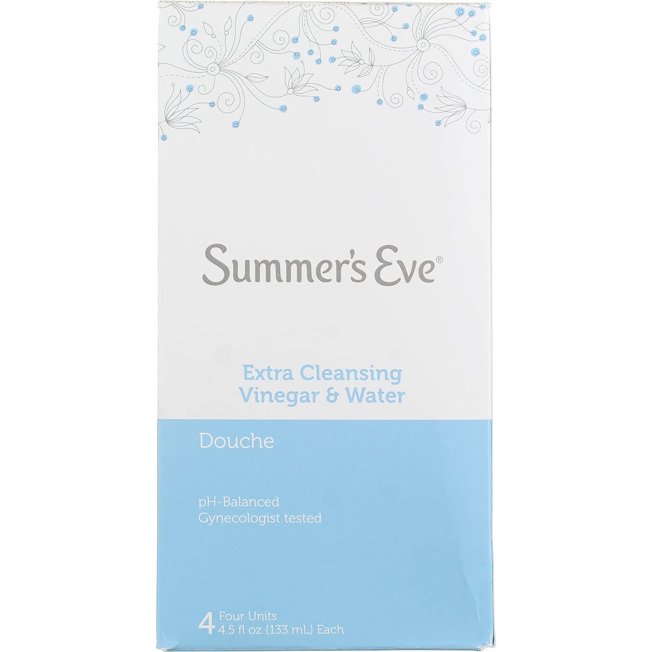 Summer's Eve Douche, Extra Cleansing Vinegar and Water, 4.5 Fl Oz, 4 Count (Pack of 6)