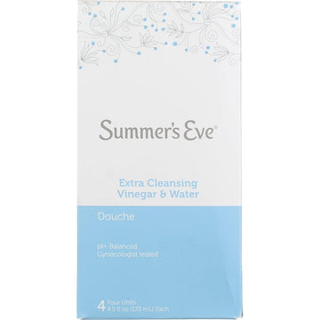 Summer's Eve Douche, Extra Cleansing Vinegar and Water, 4.5 Fl Oz, 4 Count (Pack of 6)