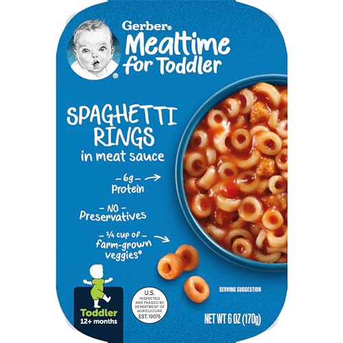 Gerber Spaghetti Rings in Meat Sauce, 6 Ounce (Pack of 6)