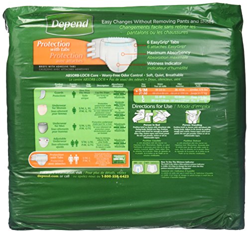 Depend Protection with Tabs, Maximum Absorbency, Small/Medium, Case/80 (4/20s)