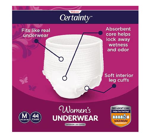 Certainty Women's Underwear, Maximum Absorbency Medium (44)