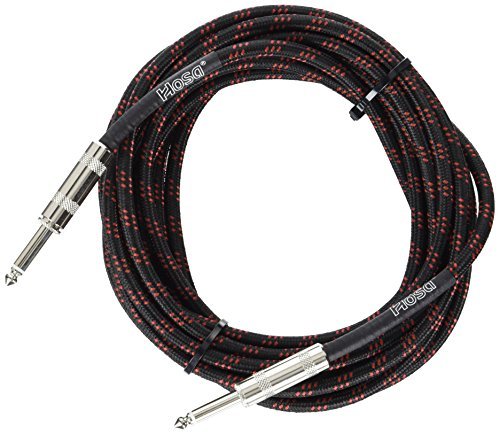 Hosa 3GT-18C5S Cloth Woven Guitar Cable, Black, 18-Feet Length