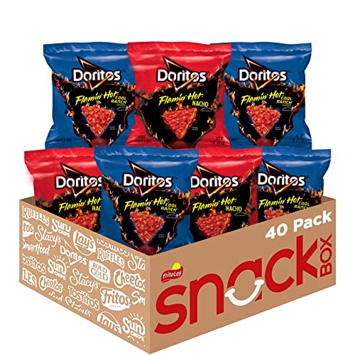 Doritos Flamin Hot Nacho and Flamin' Hot Cool Ranch Variety Pack, 1oz Bags (40 Pack)