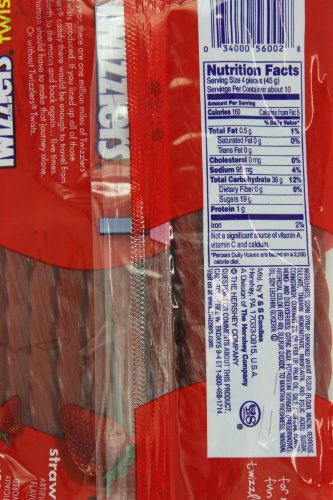 TWIZZLERS Twists, Strawberry Flavored Licorice Candy, 16 Ounce Bag (Pack of 6)