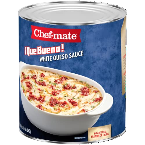 Chef-mate Que Bueno White Queso and Nacho Cheese Sauce, Canned Food, 6 lb. 10 oz. Bulk Can