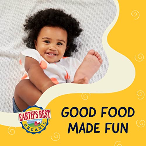 Earth's Best Organic Kids Snacks, Sesame Street Toddler Snacks, Organic Cheddar Veggie Puffs, Gluten Free Snacks for Kids 2 Years and Older, Cheddar, 1.55 oz Bag (Pack of 4)