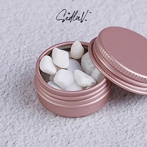 SEDLAV Empty Aluminum Pot Jars Refillable Cosmetic Containers With Lid - Great for Lip Balm, Cream, Eyeshadow or Other Cosmetic Samples - Small Containers With Lids for Safe