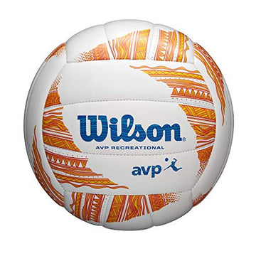 WILSON AVP Modern Classic Outdoor Recreation Volleyball - Official Size, Orange/White