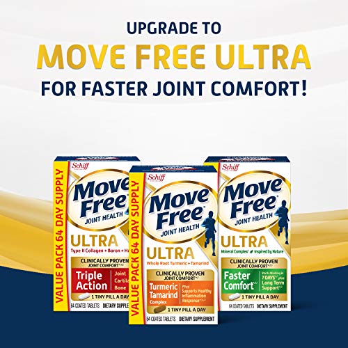Move Free Glucosamine and Chondroitin Plus MSM & D3 Advanced Joint Health Supplement Tablets, 160 Count (Pack of 2)
