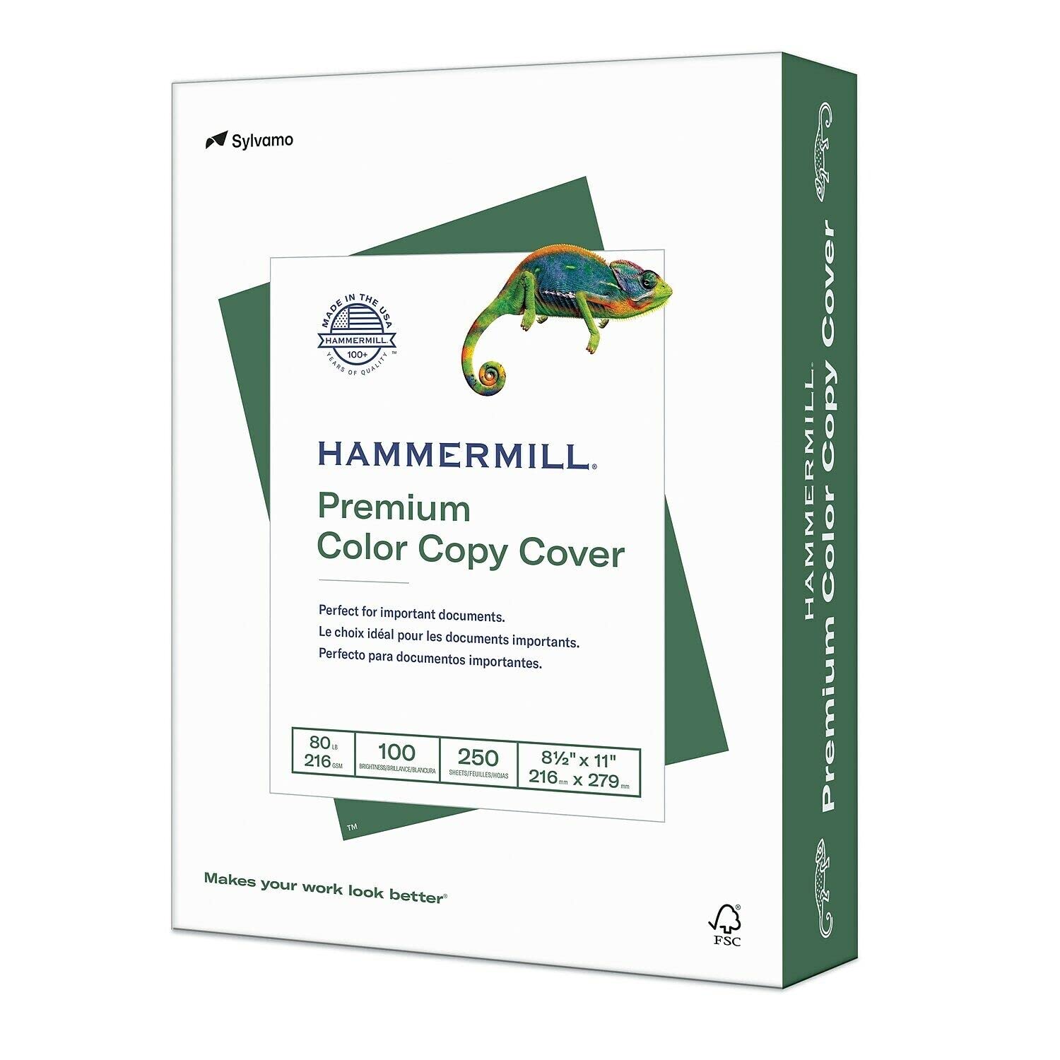 COMPATIBLE WITH Hammermill Premium Color Copy Cover Paper 80 lbs 8.5" x 11" White 517336