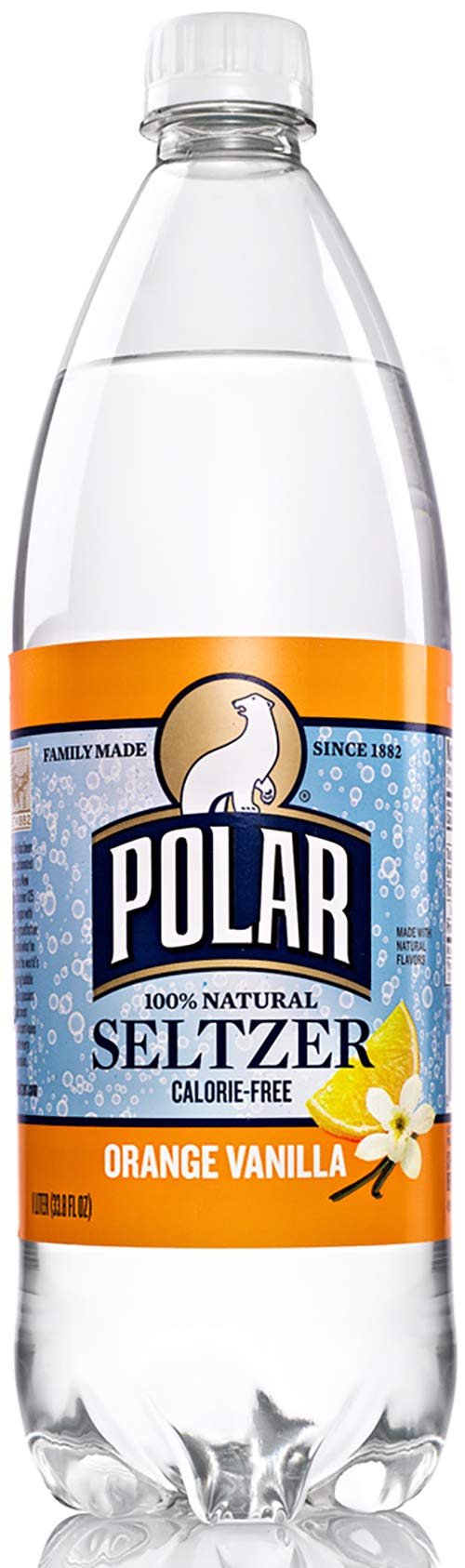 Polar Seltzer Water, Orange Vanilla, 33.8 Fl Oz, 12 Count (Pack of 5)