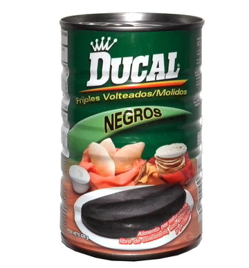 Ducal Refried Black Beans 15 oz - Frijoles Negros Refritos (Pack of 18)