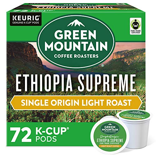 Green Mountain Coffee Roasters Ethiopia Supreme Coffee, 72 Count (6 Packs of 12)