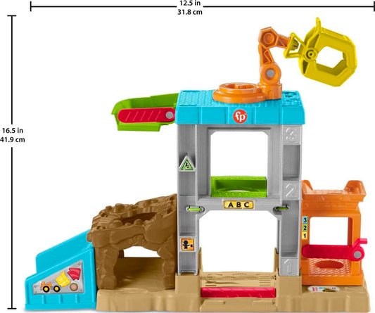 Fisher-Price Little People Toddler Learning Toy Load Up ‘N Learn Construction Site Playset With Dump Truck For Ages 18+ Months