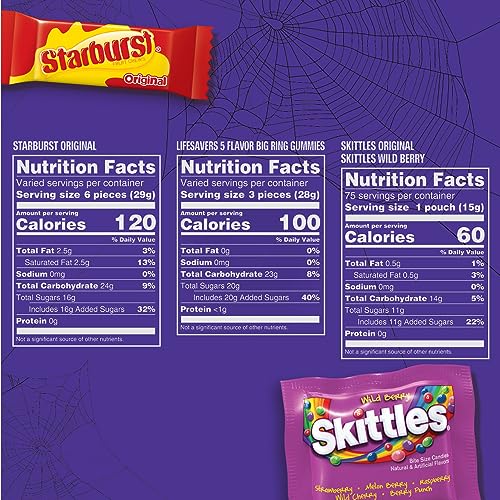 LIFE SAVERS Gummies, STARBURST Duos and Original & SKITTLES Wild Berry and Original Fun Size Chewy Bulk Candy Assortment, 97.68 oz Bag