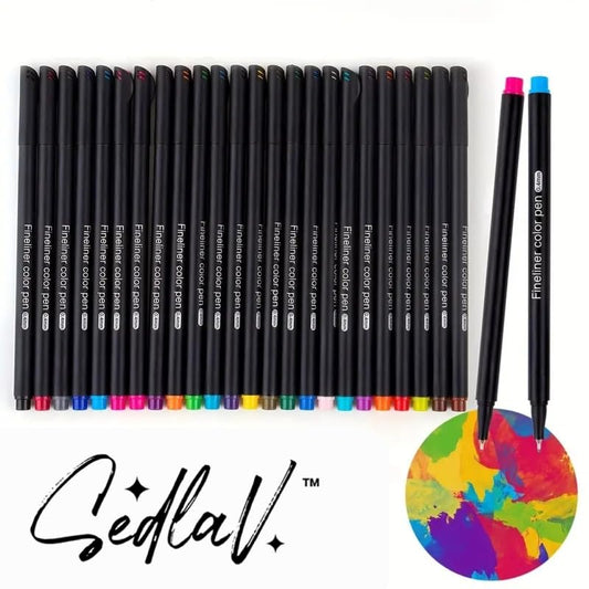 SEDLAV 24pcs Colorful Pens Set - Fine Point Colored Pens for Vibrant Journaling Notes with Smooth Flow