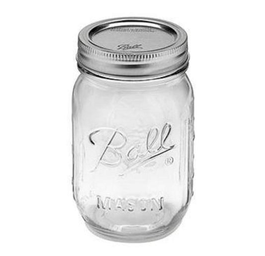 Ball Glass Canning Mason 16 oz Regular Mouth Jars, 20 ct with Lid Set, Ideal for Food Canning, Country Wedding Favors, Shower Favors, Beverage Glass (20 Count Clear)