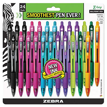 Zebra 697450 Zebra Z-Grip Retractable Ballpoint Pens Medium Point Assorted Ink