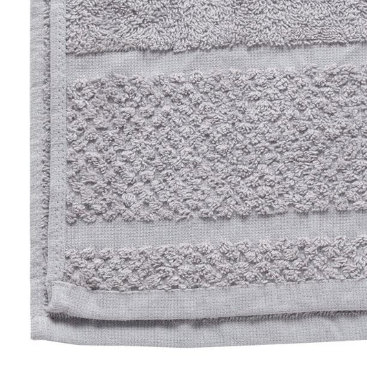 10 Piece Towels Set 100% Cotton Solid Dyed Casual Bath Towel (Grey)