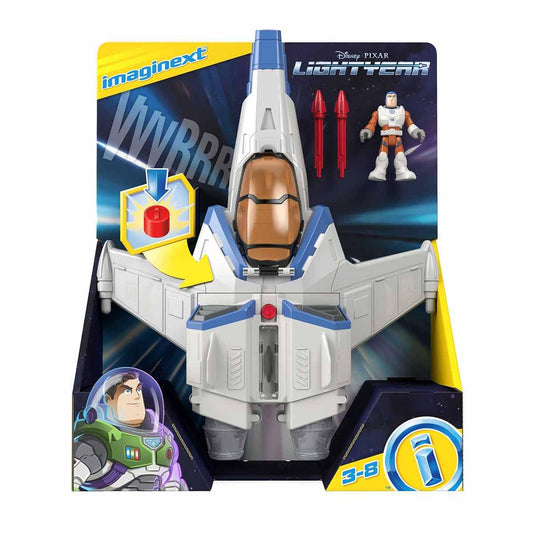 Fisher-Price Imaginext Spaceship Toy Disney and Pixar Lightyear Lights & Sounds XL-15 with Buzz Lightyear Figure for Preschool Kids Ages 3+ Years