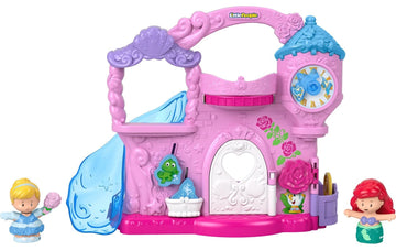 Fisher-Price Disney Princess Toddler Toy Little People Play & Go Castle Portable Playset with Ariel & Cinderella Figures for Ages 18+ Months