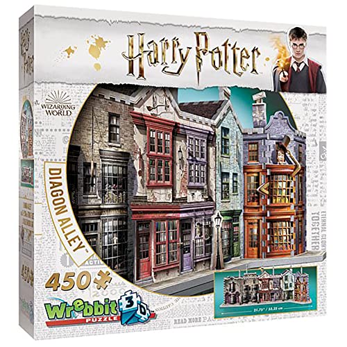 Wrebbit3D Harry Potter Diagon Alley 3D Puzzle for Teens and Adults | 450 Real Jigsaw Puzzle Pieces | Not Just an Ordinary Model Kit for Adults for Harry Potter Fans