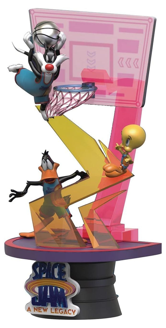 Beast Kingdom Space Jam: A New Legacy: Sylvester, Tweety Bird & Daffy Duck DS-071 D-Stage Statue,Multicolor,6 inches