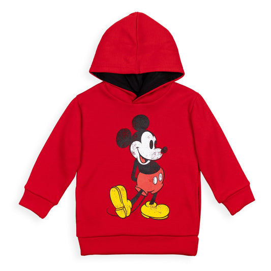 Disney Mickey Mouse Toddler Boys Fleece Pullover Hoodie Red 2T