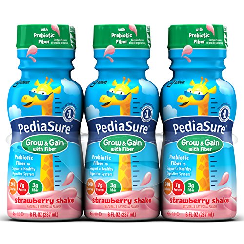PediaSure Grow & Gain with Fiber Strawberry Shakes, 8 oz, 18 Count