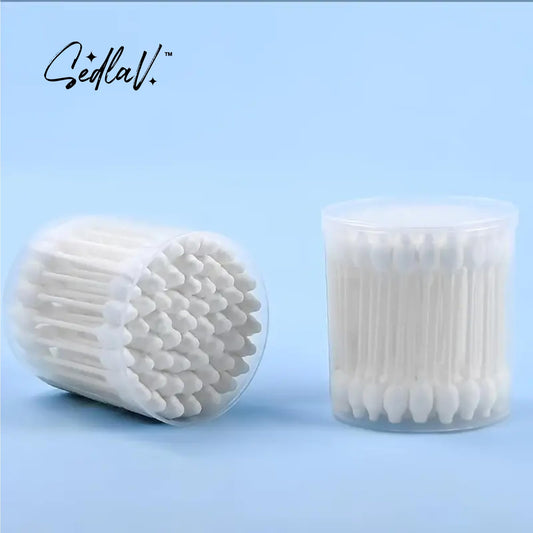 SEDLAV Double Heads Cotton Swabs Sticks - Spiral & Round Tips for Make-up, Nail Polish & Lipstick Touch-ups, Cream Application, DIY Manicures, Cleaning Electronics and Safe Injury Care