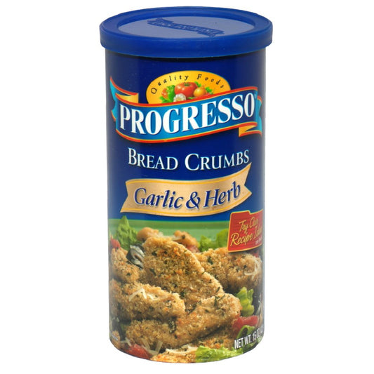 Progresso Breadcrumbs, Garlic Herb, 15-Ounce (Pack of 6)