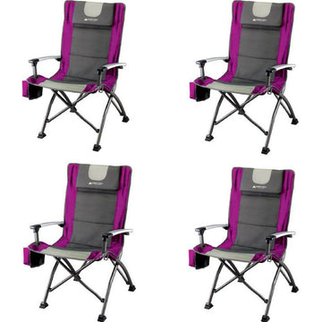 Ozark Trail Ultra High Back Folding Quad Camp Chair Fuchsia (Four Chairs)