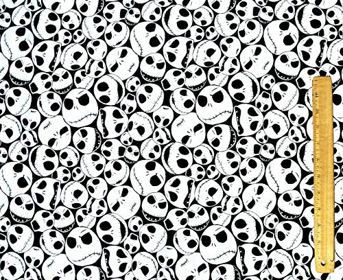 Before Christmas Jack Skeleton Skull Tim Burton Fabric by The 1/4 Yard Fat Quarter c