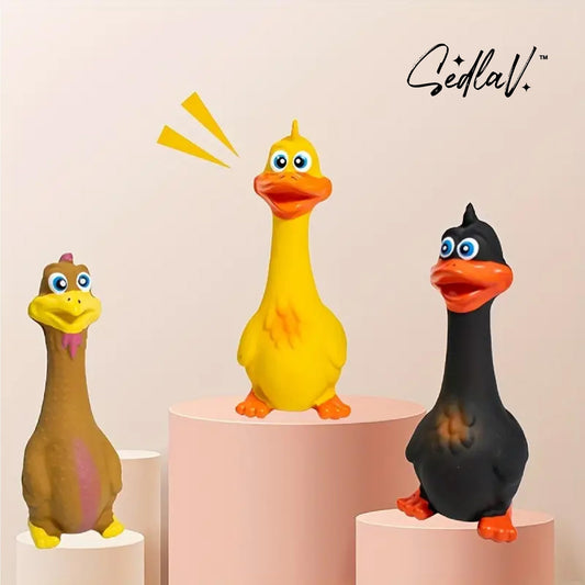 SEDLAV Screaming Squeaky Chicken Toy - Durable Latex Rubber Interactive Pet Toy, Great Decompressive Vent Toy for Kids, Adults, Dogs - Dog Squeaky Toy Enhancing Pet Interaction