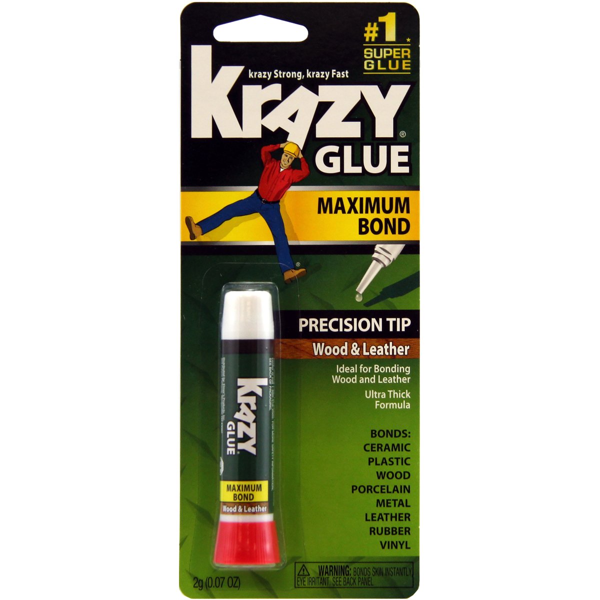 Elmer's Glue Bulk Buy Wood and Leather Instant Krazy Glue 1 Pack .07 Ounce KG821 (6-Pack)