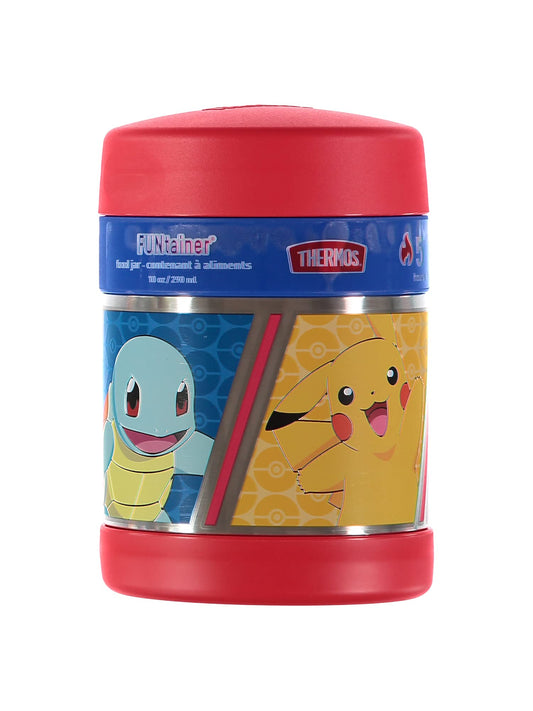 THERMOS FUNTAINER 10 Ounce Stainless Steel Vacuum Insulated Kids Food Jar with Folding Spoon, Pokemon