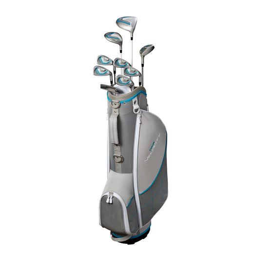 Wilson Tour Velocity Complete Golf Set with Stand Bag - Ladies Right Hand, Ladies Flex, Grey/Blue