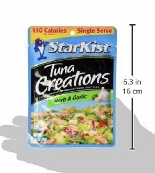 Starkist Tuna Creations, Herb & Garlic, Single Serve 2.6-Ounce Pouch (Pack of 45)